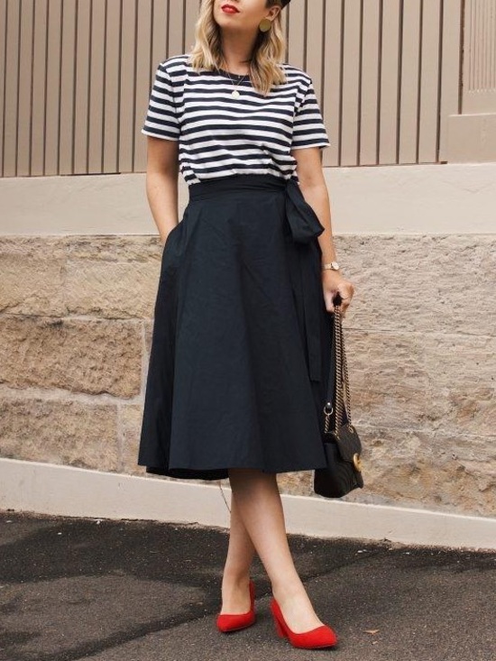 Uniqlo Dresses & Skirts - Uniqlo x JW Anderson Navy Blue Women's Midi Wrap Circular Skirt